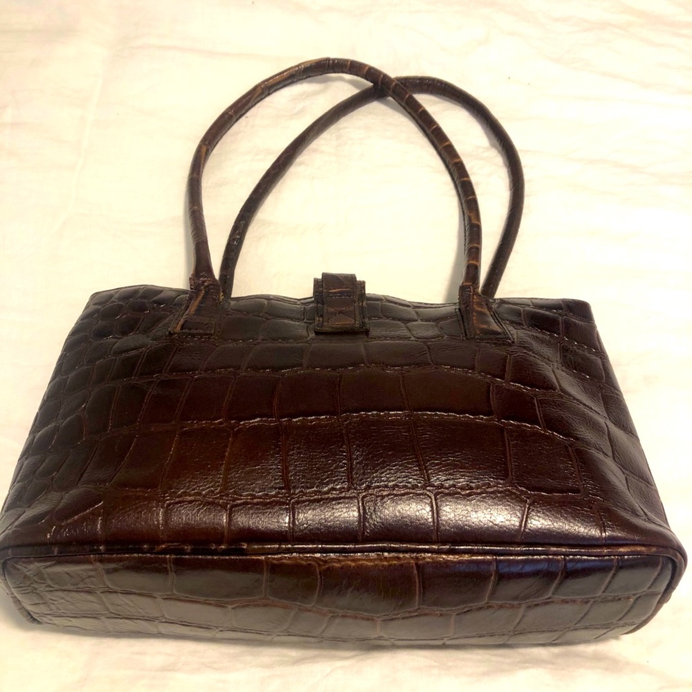 Croc-effect Leather Bag